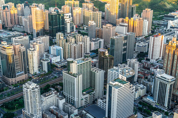 Obraz premium Aerial photo of construction complex in Shenzhen, Guangdong Province, China
