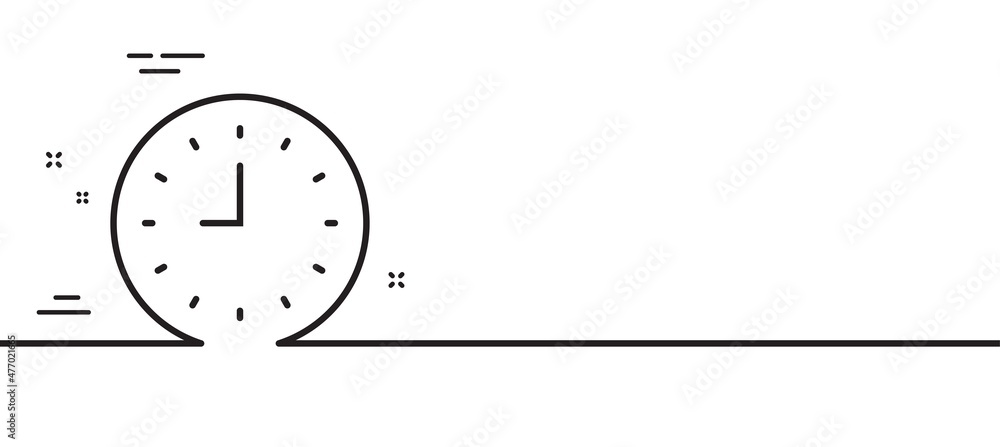 Poster clock line icon. time sign. office watch or timer symbol. minimal line illustration background. cloc