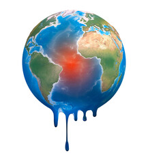 Melting earth - global warming concept - 3D illustration