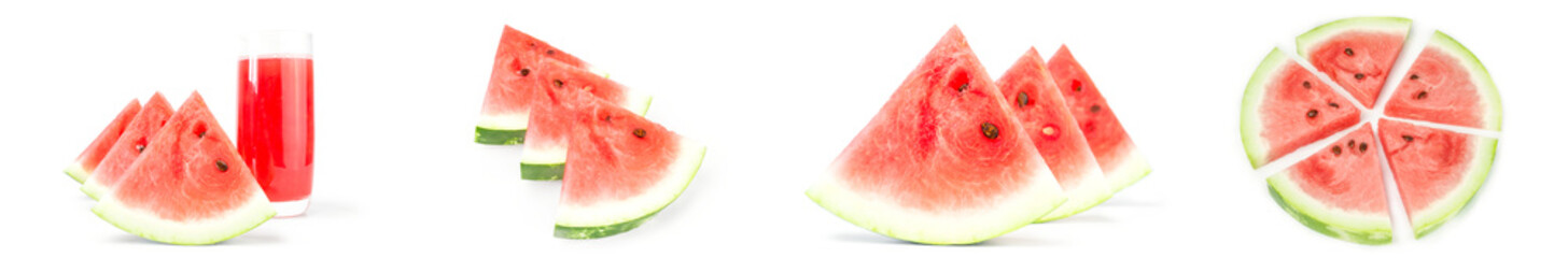 Collage of Watermelon on a isolated white background