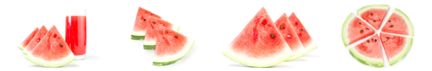 Collage of Watermelon on a isolated white background