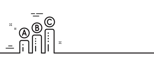 Graph line icon. Column chart sign. Ab test diagram symbol. Minimal line illustration background. Graph chart line icon pattern banner. White web template concept. Vector