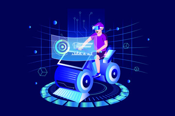 Metaverse and Virtual Reality Sports Illustration concept. Flat illustration isolated on white background.
