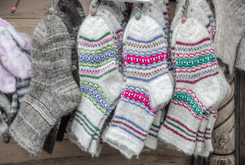 Knitted woolen socks