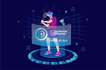 Metaverse and Virtual Reality Sports Illustration concept. Flat illustration isolated on white background.