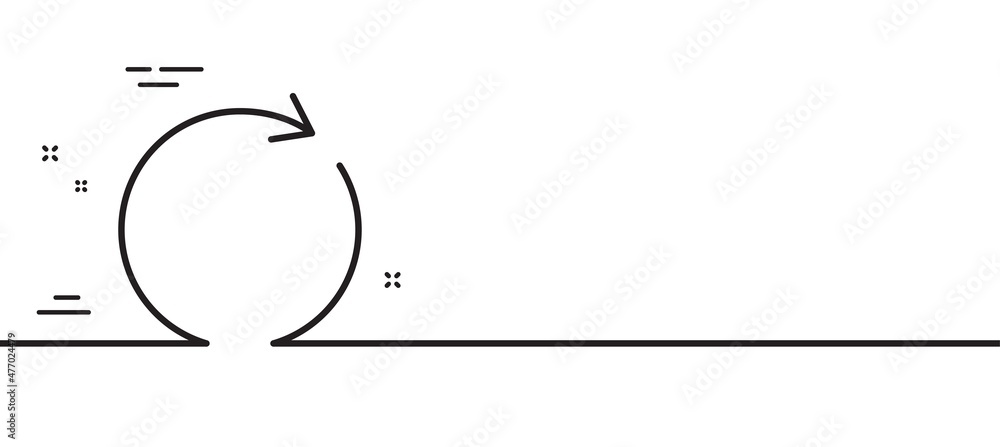 Aufkleber refresh line icon. rotation arrow sign. reset or reload symbol. minimal line illustration background