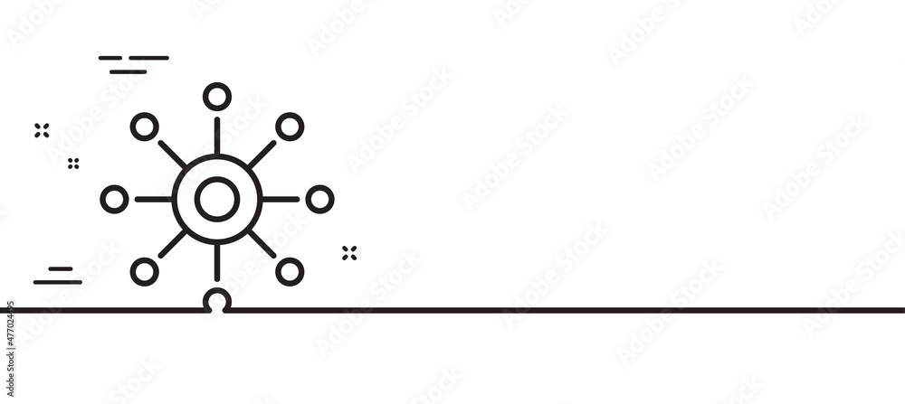 Poster multichannel line icon. multitasking sign. omnichannel symbol. minimal line illustration background.