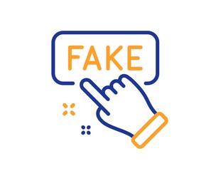 Fake information line icon. Propaganda conspiracy sign. Web wrong truth symbol. Colorful thin line outline concept. Linear style fake information icon. Editable stroke. Vector