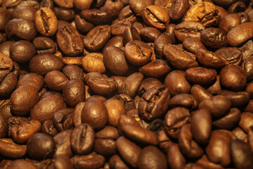 coffee beans close-up smoke, background