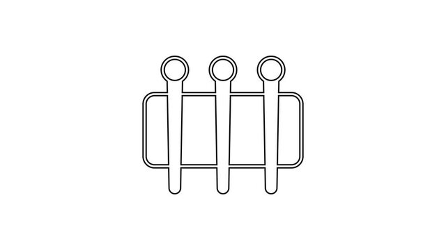 Black line Needle for sewing icon isolated on white background. Tailor symbol. Textile sew up craft sign. Embroidery tool. 4K Video motion graphic animation