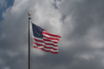 american flag against sky
