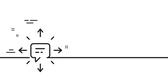 Conversation line icon. Chat Messages or SMS sign. Communication symbol. Minimal line illustration background. SMS line icon pattern banner. White web template concept. Vector