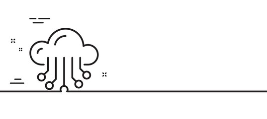 Cloud storage service line icon. Big data sign. Minimal line illustration background. Cloud storage line icon pattern banner. White web template concept. Vector