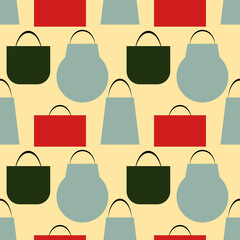 Women's stylish bags and packages. Seamless pattern for modern fabrics, wrapping paper. 
