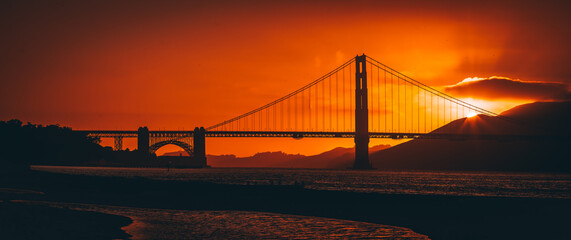 golden gate bridge at sunset