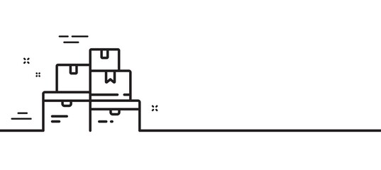 Wholesale goods line icon. Warehouse boxes sign. Logistic inventory symbol. Minimal line illustration background. Wholesale goods line icon pattern banner. White web template concept. Vector