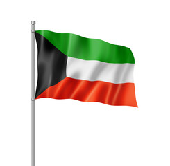 Kuwaiti flag isolated on white