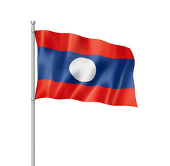 Obraz premium Laos flag isolated on white