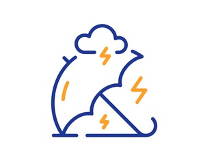 Obraz premium Stress protection line icon. Anxiety depression sign. Mental health symbol. Colorful thin line outline concept. Linear style stress protection icon. Editable stroke. Vector