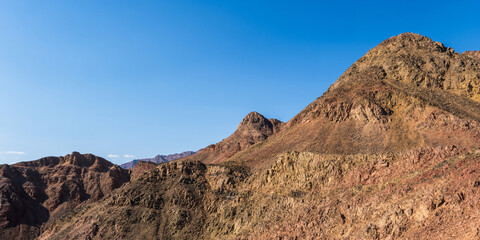 panorama in mountain range at sinai egypt similar to Martian landscapes