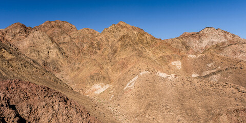 panorama in mountain range at sinai egypt similar to Martian landscapes