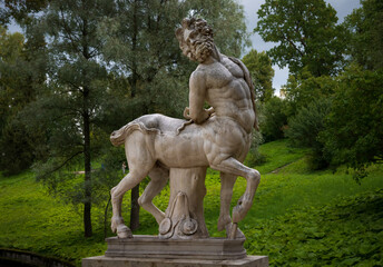 Centaur statue at the centaur bridge in Pavlovsk, Russia - obrazy, fototapety, plakaty