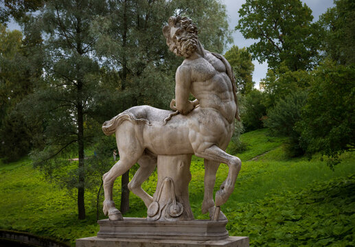 Centaur statue at the centaur bridge in Pavlovsk, Russia