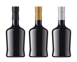 Black Bottles with color Foil. 