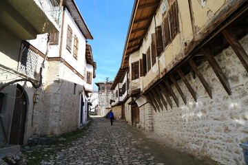 Fototapeta na wymiar Traditional ottoman houses in Safranbolu, Turkey. Safranbolu is under protection of UNESCO World Heritage Site