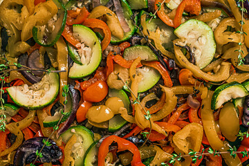 Baked Sheet-Pan Vegetables Close up,  Roasted Sheet Pan Vegetables 