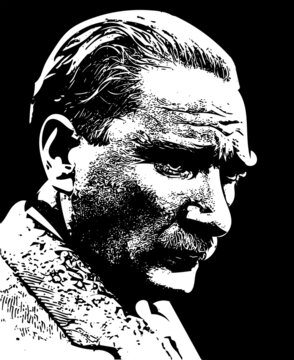Mustafa Kemal Ataturk vector illustration. He is the founder of modern Republic of Turkey.