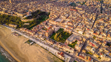 Obraz premium Aerial View of Gela City, Caltanissetta, Sicily, Italy, Europe