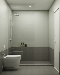 Naklejka na ściany i meble modern Scandinavian bathroom interior 3D render #3