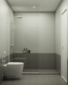 modern Scandinavian bathroom interior 3D render #3