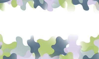 Abstract soft background in the form of liquid green, gray and light gray liquid shape on the top and bottom and the middle is white for text entry