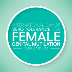 International Day of Zero Tolerance for Female Genital Mutilation (FGM) is observed every year on February 6, Vector illustration