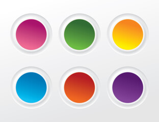 Big white button. Vector drawing