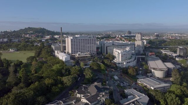 Aerial: Auckland City Hospital, Auckland, New Zealand