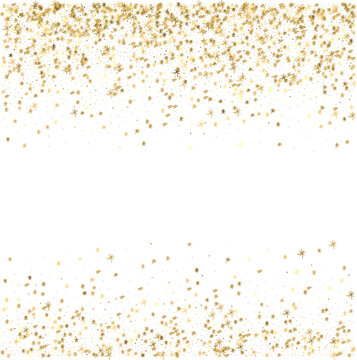 confetty golden copy space in white background