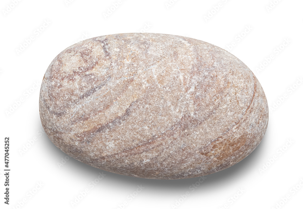 Aufkleber pebble. smooth red sea stone isolated on white background with shadows, clipping path for isolation 