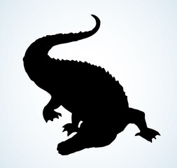 Crocodile. Vector drawing animal icon