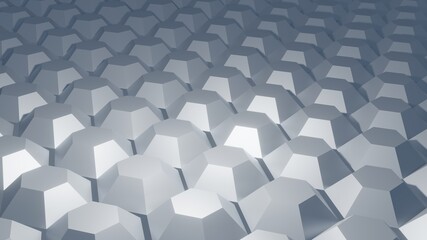 Abstract silver crystals geometric pattern background 3d rendering