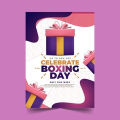 realistic boxing day sale poster template abstract design vector illustration