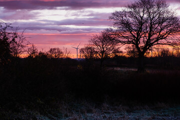 Fototapeta na wymiar sunrise in the country side 