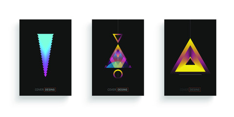 Vector triangular background Set 4