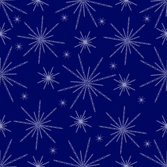 seamless cute pattern delicate snowflakes on a blue background for gift wrapping textiles
