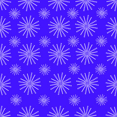 seamless pattern white snowflakes on blue background 