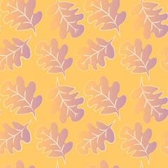 Seamless pattern on a square background - oak leaves - abstraction, surreal. Design element