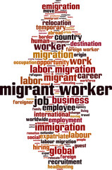 Obraz premium Migrant worker word cloud
