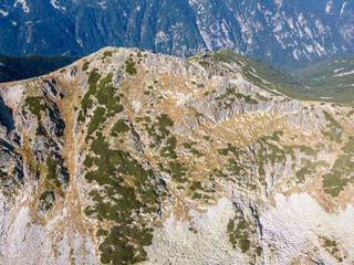 Aerial view of Rila mountain near Musala peak, Bulgaria